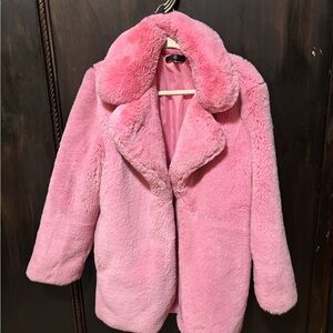 Pink Faux Fur Coat